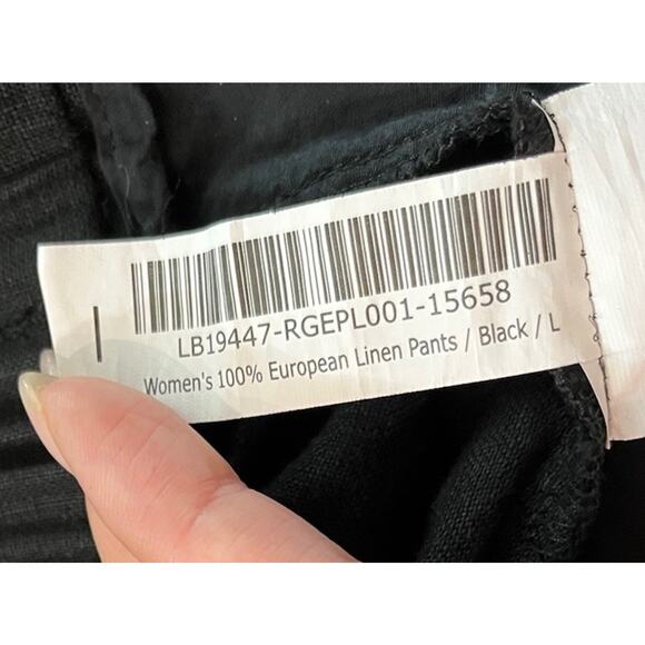 Quince Black 100% European Linen Women's Pants Size Large - Picture 4 of 6